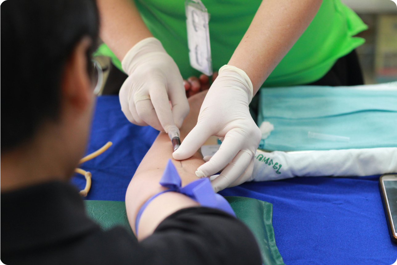 inyección para sacar sangre